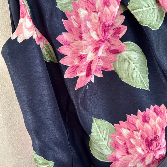 Jessica Howard Cocktail Dress Navy Floral Print Sleeveless Scoop Neck Size 8 - Picture 6 of 15